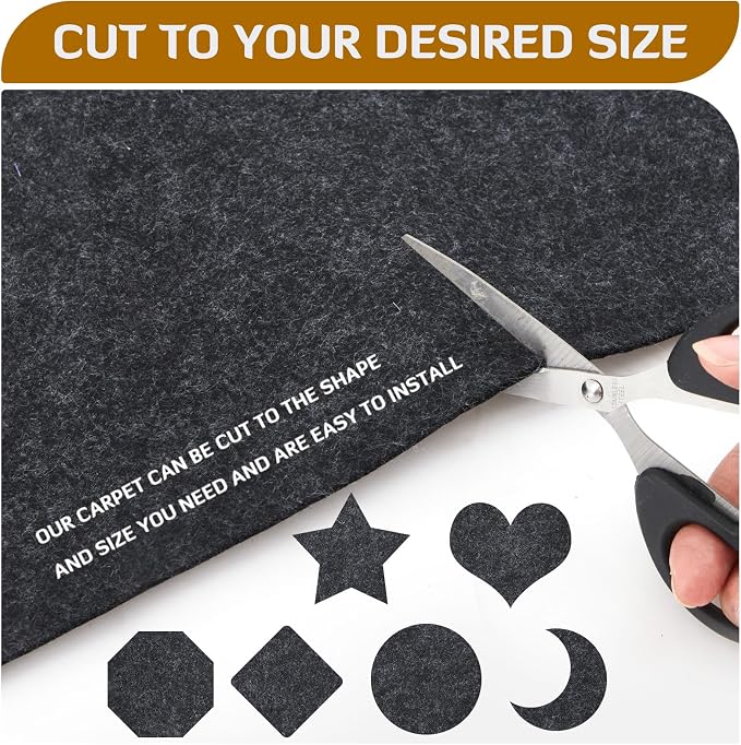 Nuanchu 51.6 sq ft 47.2 x 157.5 in Gray Underfelt Carpet with Adhesive Back for Speaker Sub Box, Underfelt Carpet for RV, Boat, Marine, Auto, Truck, Car Trunk, Door Liner, Desk