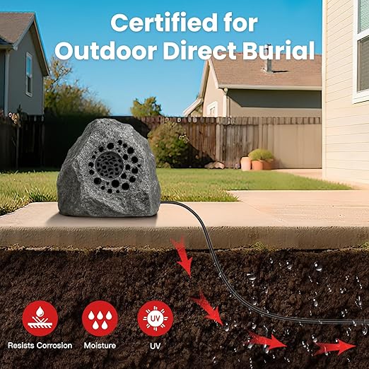 10 Gague Outdoor Speaker Wire 200 Feet - 2 Conductor Direct Burial Speaker Cables CL3 CL2 Rated, UV Resistant CCA Cable for Garden, Patio, Pool Audio Systems