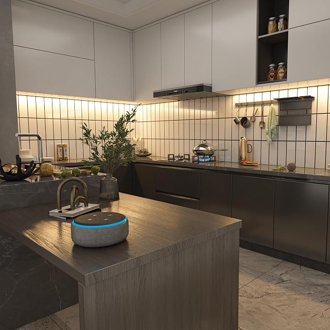 LAMPAOUS LED Under Cabinet Lighting Hardwired,White and RGB Multi Colored Smart Cabinet Lights with Remote App, Alexa and Google Compatible WiFi Blutooth Wireless Undermount Lamp for Kitchen