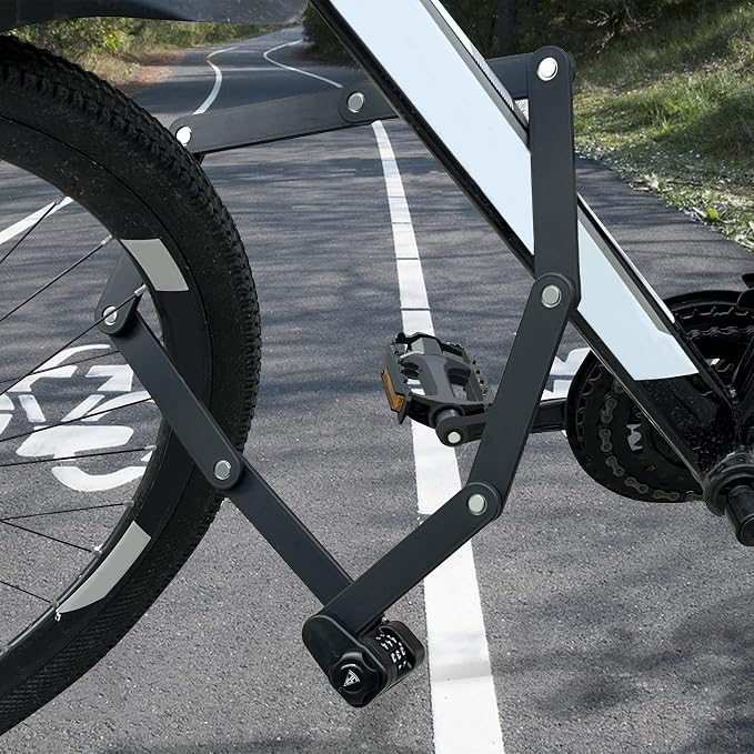 Compact Folding Bike Lock Compact Lightweight High Security Anti-Theft Bicycle Lock 43.31in for Bikes or Scooters