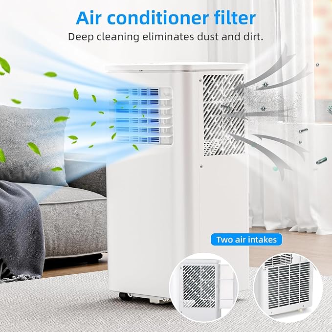 Antarctic Star 10000 BTU Portable Air Conditioner, 3 in 1 Free Standing Cooling AC Unit with Fan & Dehumidifier & Cools, Sleep Mode, 24H Timer, for Home/Kitchen/Office