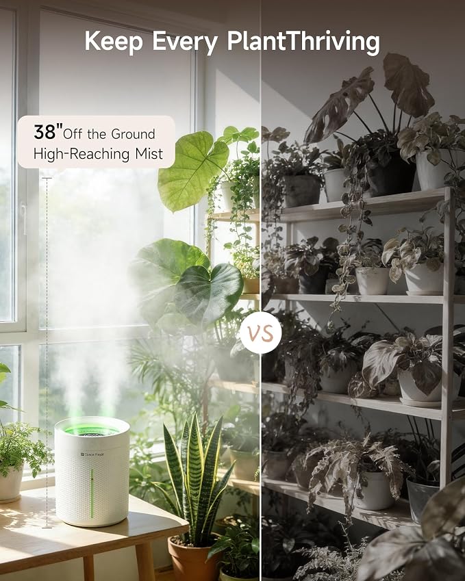 SP SpacePlayer Cool Mist Humidifier for Bedroom, 3L Top Fill Ultrasonic, 4000mAh Cordless Portable Humidifier, Quiet 23dB, Auto Shut-Off, Timer, Easy Clean, for Baby Nursery, Plants, Home Office