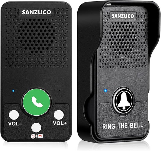 Doorbells, Hands Free Wireless Doorbell Intercom Upgrade, Waterproof Full Duplex Door Bell 1000 Feet Two Way Communication with 4 Chimes, 8 Level Volume & LED Flash, Black