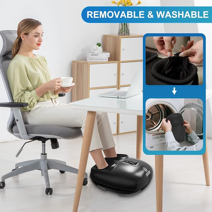 COMFIER Shiatsu Foot Massager with Heat,Vibration,Rolling Compression,Feet Massager for Plantar Fasciitis,Neuropathy Pain,Home Office Use,Fits Size up to 13IN,for Dad,Mom