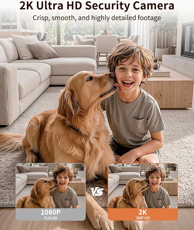 𝟐𝐊 Indoor Cameras for Home Security, Auto tracking,5G & 2.4G WiFi Security Camera for Baby Pet Dog Cat Nanny,AI Voice Output,Instant Alert,Night Vision,24/7 Local Recording, IP65, Work with Alexa,2P
