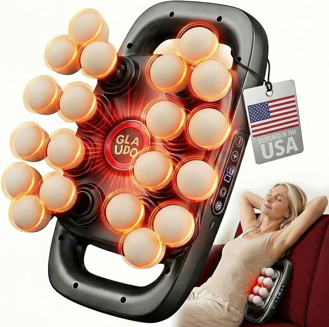 20 Head Massage Gun Deep Tissue, Upgraded from 16 Head - Back Massager for Pain Relief, Professional Percussion Massager for Muscle Recovery, 30 Speeds, Handheld Full Body & Shoulder Massager