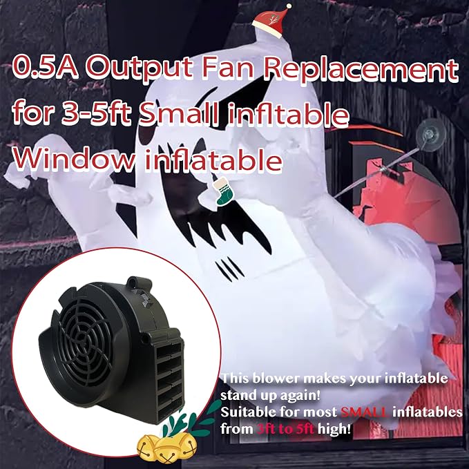 Easter Inflatable Fan Replacement, Adapter for Easter Inflatable Outdoor Decoration Blower for Xmas Blow Up Holiday Yard Inflatables, 0.5A Fan 0.75A Plug for Small Christmas