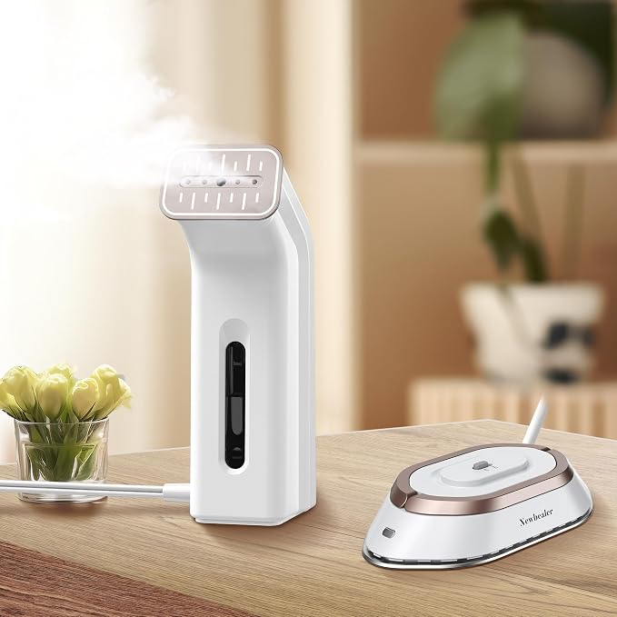 Newbealer Travel Iron bundle with Affordable Steamer for Clothes, Dry Iron and Powerful Steamer, Portable for Travel and Home Use