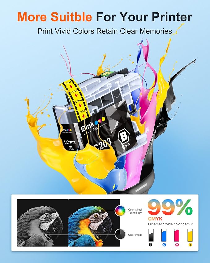 E-Z Ink Pro LC203XL Compatible Ink Cartridge Replacement for Brother LC203 XL LC201 to Use with MFC-4320DW MFC-J4420DW MFC-J4620DW MFC-J460DW MFC-J480DW MFC-J485DW MFC-J5520DW J5620DW (Black, 3 Pack)