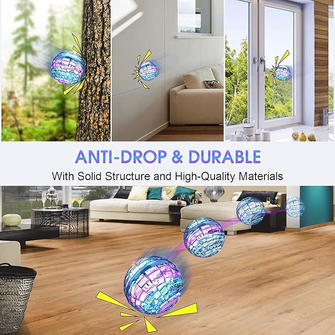 Magic Flying Orb Ball with Lights,UFO Hand Operated Mini Drone for Kids,Galactic Fidget Spinner Boomerang Hover Balls,Indoor Outdoor Toys,Cool Birthday Gifts for 6 7 8 9 10+ Year Old Boy Girl Teens