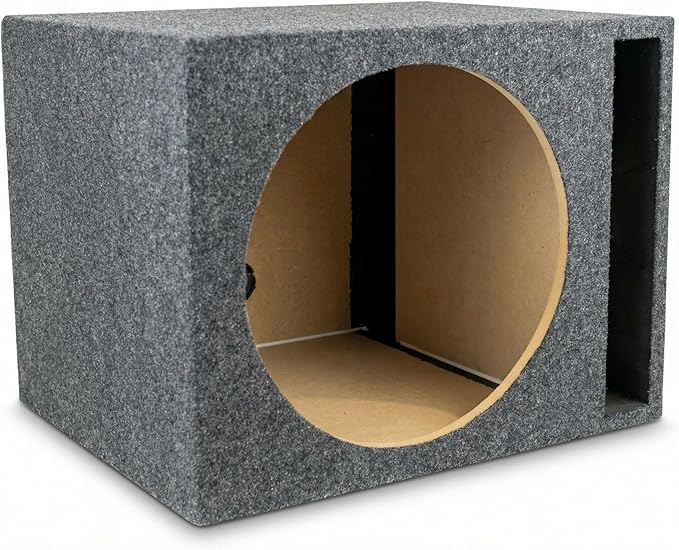 QPower 15 Inch Single Vented Subwoofer Enclosure Box for Car Audio System