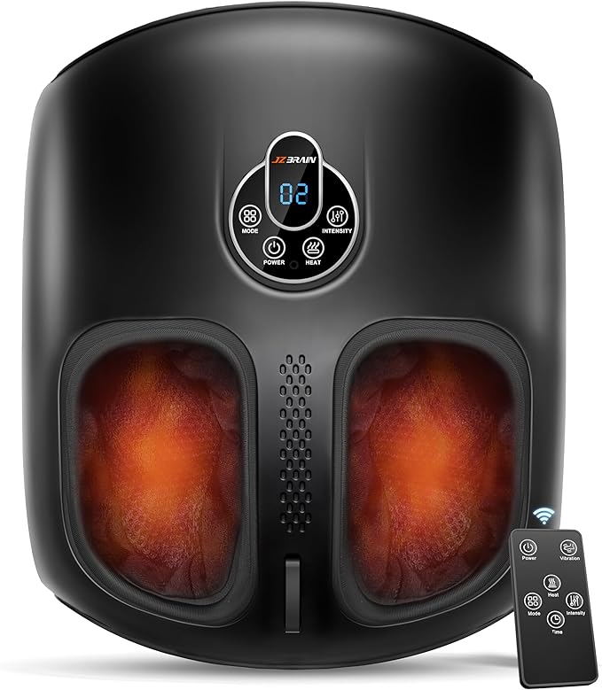 Foot Massager with Heat & Compression for Neuropathy and Tired Feet | Removable liners for easy cleaning, Thoughtful Gift for Family, Friends & Loved Ones