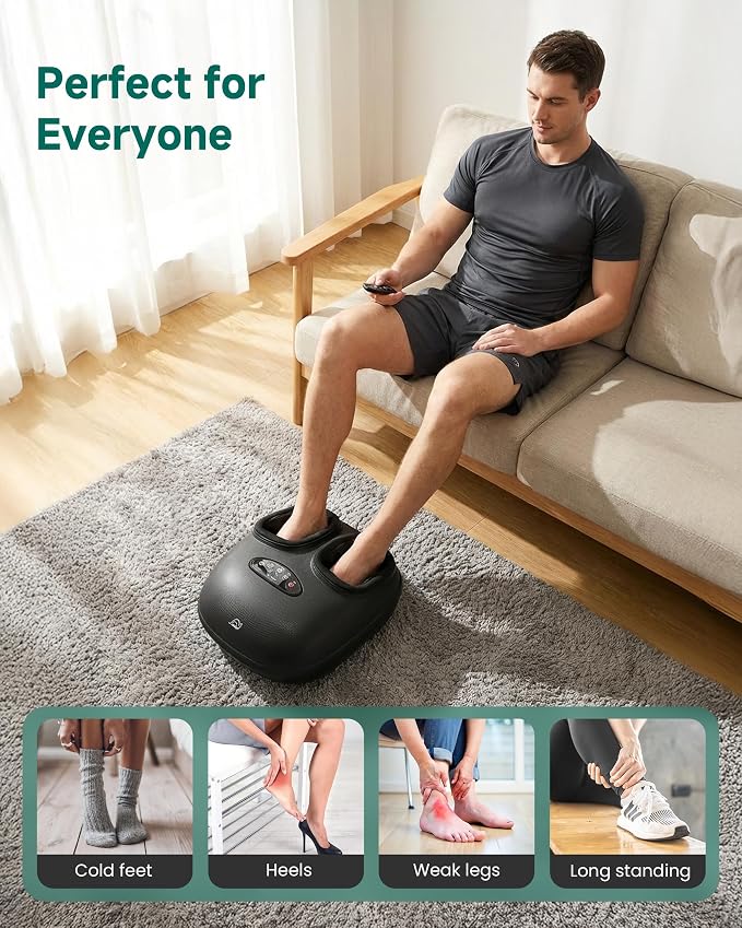 Snailax 2026 Shiatsu Foot Massager with Heat, Deep Kneading, Compression, Vibration,FSA Eligible Hsa Electric Feet Massage Machine for Plantar Fasciitis,Neuropathy, Gifts for Father, Dad