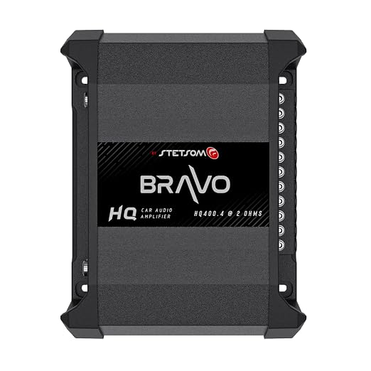 Stetsom Bravo HQ 400.4 - Multichannel Car Audio Digital Amp, 2 Ohms Stable - 400 Watts RMS 4 Independent Channels, Variable Crossover, Full Range, Car Stereo ds Bridge Speakers 400x4 RCA & High Input