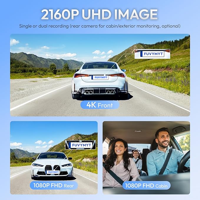 Dual Channel 4K & 1080P Dash Cam for Toyota Highlander 2020-2026 LE Limited L XLE XSE Platinum UX70 (Gen4), OEM Factory Look,WiFi & APP, G-Sensor, Loop Recording, Plug & Play, 128GB Card