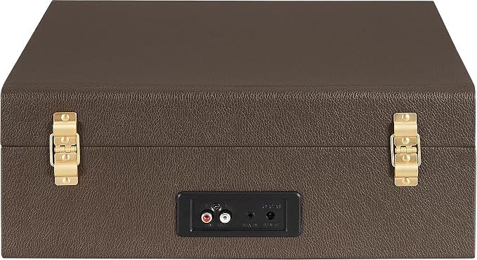 Crosley CR8017B-CO Voyager Vintage Portable Vinyl Record Player Turntable with Bluetooth in/Out and Built-in Speakers, Cocoa | Vinyl Record Player, Bluetooth In/Out, Built-in Speakers