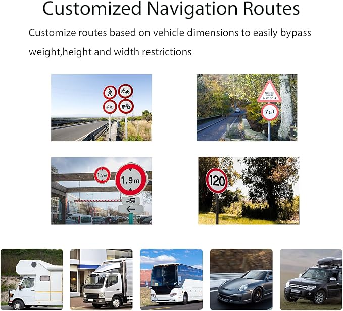 7'' GPS Navigator for Car Truck RV - 2026 North America Maps Free Lifetime Updates, Touchscreen Navigation System, Speed & Red Light Warning, Turn-by-Turn Voice Guidance, for All Cars