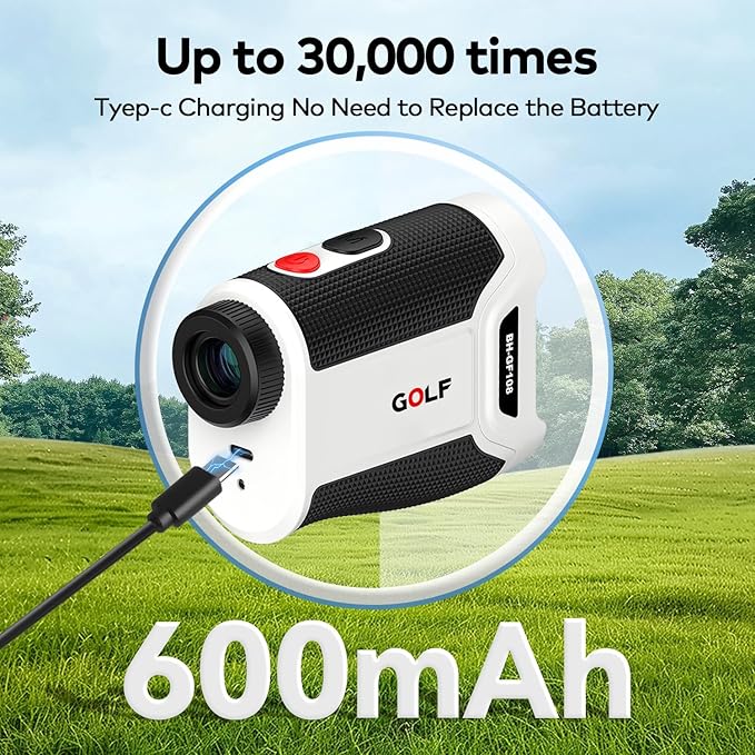 1200 Yards Range Finder Golf with Slope, 7X Magnification Range Finder, Lightweight Portable Rechargeable Rangefinder, Flag Lock Vibration, Switch for Legal, Range Finders for Golf Accessories