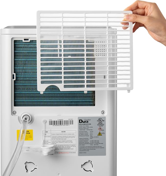 DuraComfort 25Pint Dehumidifier for Basement up to 2500 Sq.Ft, Energy Star Dehumidifier for Home, Portable Dehumidifier with Drain Hose, Humidity Control, Auto Defrost, Auto Shut Off, 24H Timer