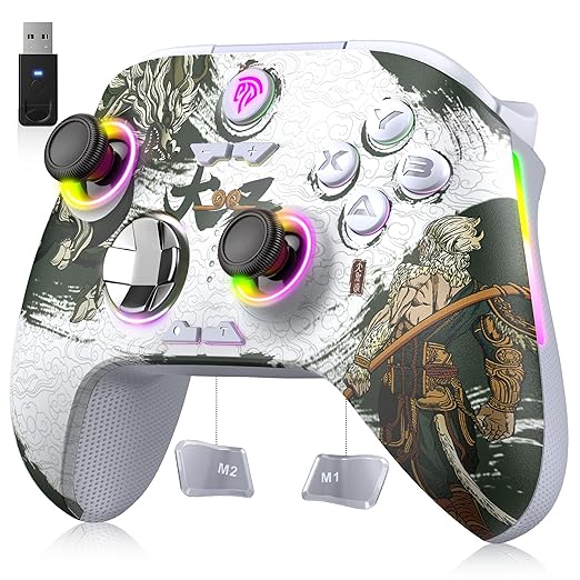 EasySMX X15 PC Controller - Enhanced Wireless Bluetooth Controller with Hall Joysticks/Hall Triggers/RGB Lighting - No Stick Drift, No Dead Zone - Work for Windows PC, Android, Steam and Switch