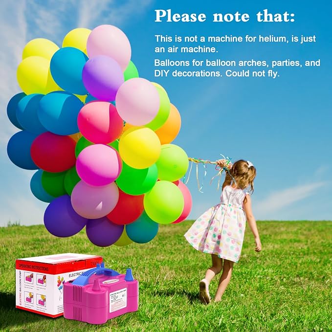 ID IDAODAN 4-in-1 Electric Balloon Pump with Triple Nozzles, Dual Motor Balloon Inflator & Deflator for Latex, Foil & 260Q Balloons