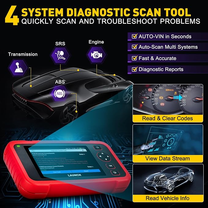LAUNCH CRP123I V2.0 Elite OBD2 Scanner for All Cars&Brands,2026 Lifetime Free Update Engine ABS SRS Transmission Car Scanner,Oil/Brake/BMS/SAS/DPF/ABS Bleeding/Throttle Adaption,FCA SGW,Battery Test