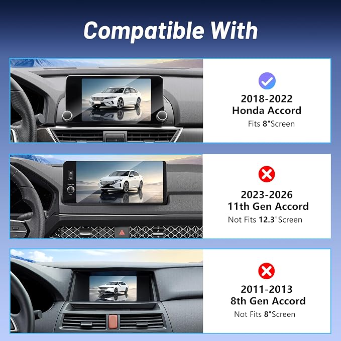 Car Phone Holder for Honda Accord (2018-2022 10th Gen, ONLY Fits 8" Screen), MagSafe Car Mount Charger, Magnetic Phone Holder, 15W Wireless Charging, 360° & Hands Free, Car Interior Accessories
