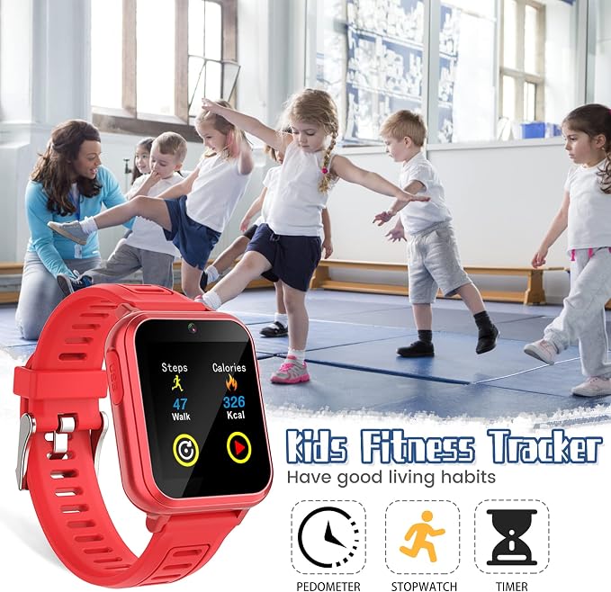 Wiszodet Smart Watch for Kids - Kids Smart Watch Girls Boys Gifts for 4-12 Years Old with 24 Games Camera Video Music Player Flashlight Alarm Clock Pedometer Birthday for Boys Girls Age 6 7 8 9