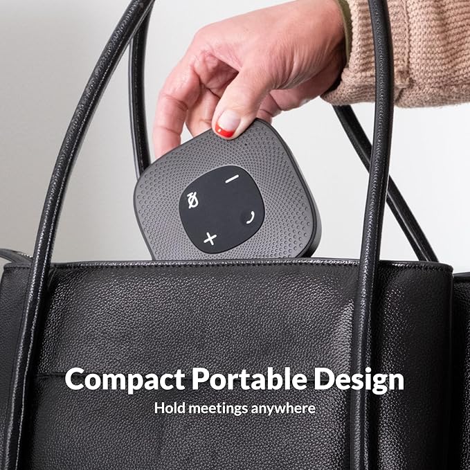 Cyber Acoustics Conference Speakerphone (SP-2000) - USB and Bluetooth, Advanced DSP with 360 Degree Noise Cancelling Microphone with 3m Range, 66 Ft BT Wireless Range
