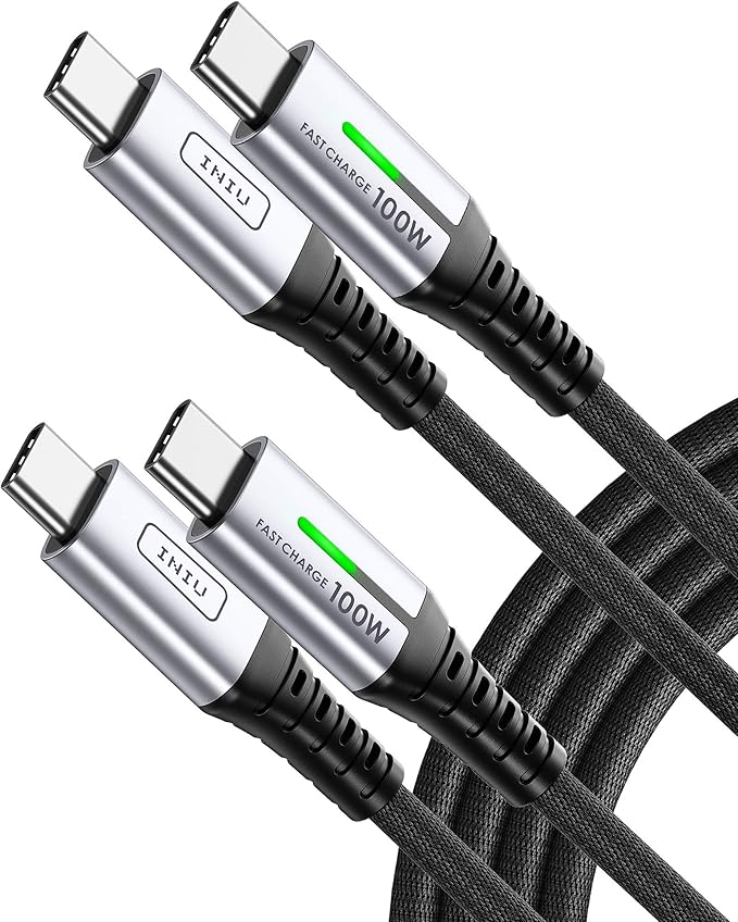 INIU USB C to USB C Cable, 100W [2-Pack 6.6ft] PD 5A Fast Charging Type C to Type C Cable & USB C Cable, [5 Pack 3.1A] QC 3.0 Fast Charging USB Type C Cable, (3.3+3.3+6+6+10ft)