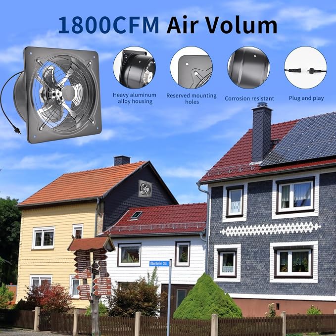 40W Solar Attic Fan Kit, 40W Solar Panel + a 25W DC Fan, Plug and Play, for Attic, Roof Vent, Green House or Chicken Coop