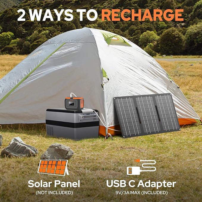 Portable Power Station 120W, Power Bank with AC Outlet, Portable Generator 97.6Wh External Battery Power Pack with USB C Input for Camping Home Van Life Adventure Backup