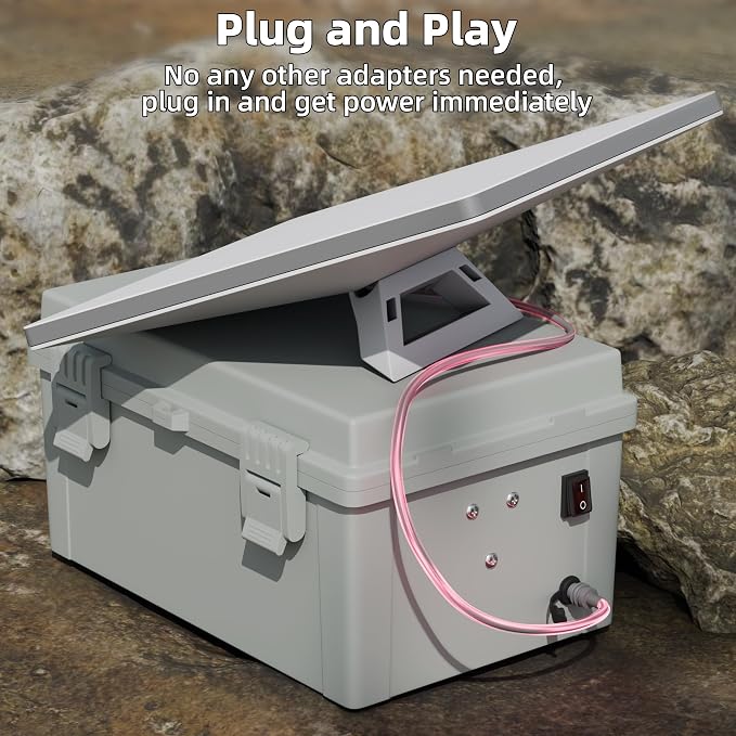 Starlink Mini Dual Mil.Waukee 18V-24V Battery Pack Adapter Case with DC Female Plug and Switch Control, IP66 Waterproof Storage Box Ourdoor use for Star Link Mini Accessories
