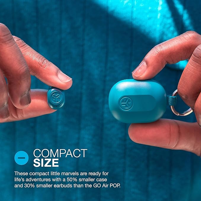 JLab JBuds Mini, True Wireless Earbuds, Bluetooth Multipoint, IP55 Sweat Resistant, Be Aware Audio, Teal