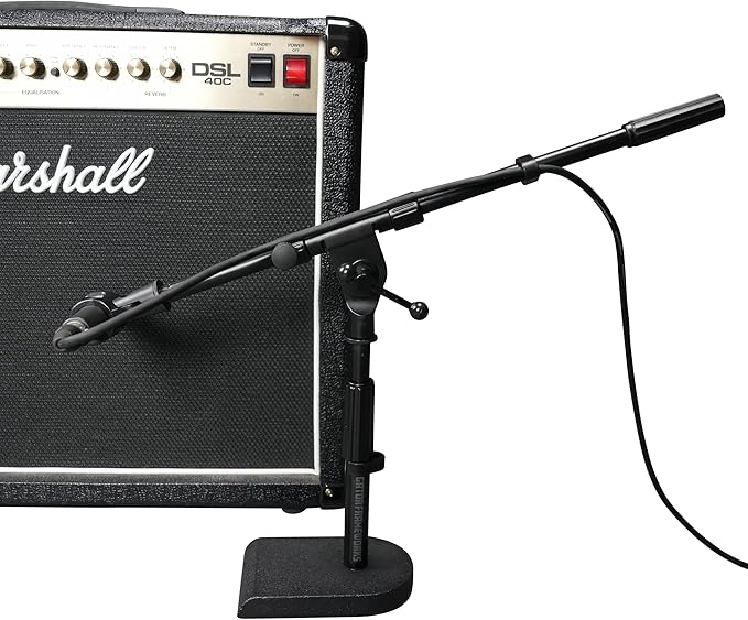 Gator Frameworks Rok-It Series Low-Profile Microphone Stand with 16" Adjustable Boom Arm, Ideal for Bass Drums and Guitar Amps (RI-MIC-200)