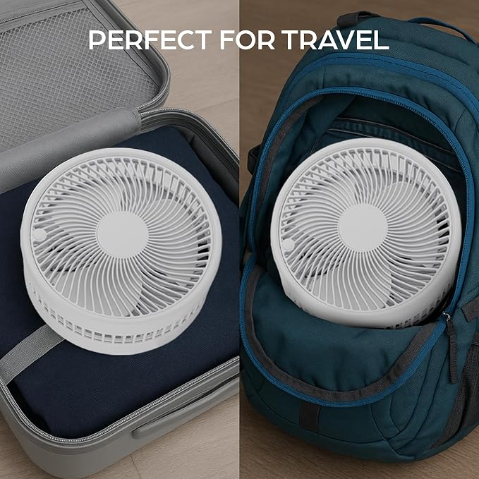 My Foldaway Rechargeable Fan Portable, Portable Fan Extends from 4-40", Travel Fan for Sleeping, Collapsible Desk Fan, Quiet, 10 Hour Battery Life, 3 Modes, As Seen on TV