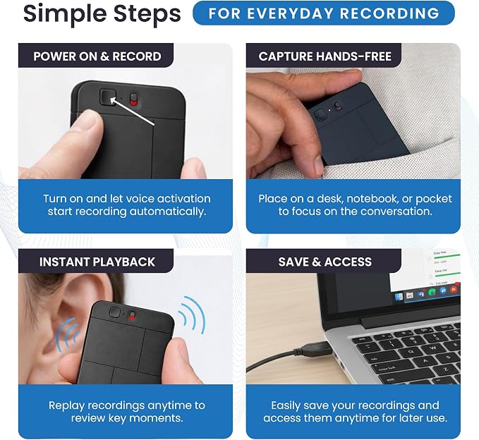 aTTo Digital AI Voice Recorder – AI Transcription, Multiple Languages & Noise Cancellation – 64GB Memory, 500 Hours Recording & 30-Hour Battery – Portable, Compact Design for Professionals & Students