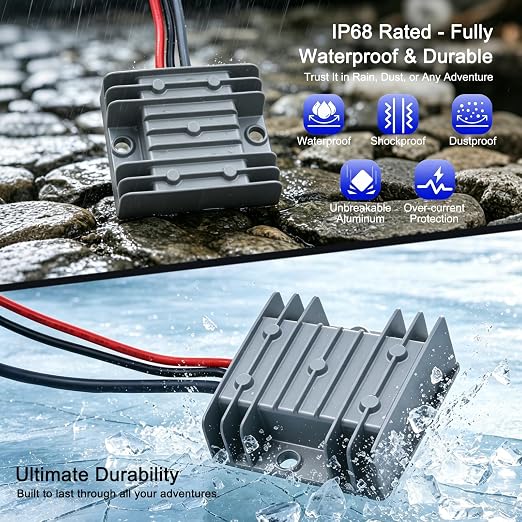 12V/24V to 30V 3.5A Step Up Converter for Starlink Mini - Waterproof DC Power Supply with Copper O-Ring Terminals - Direct Battery Connection for RV Truck Boat Marine Off-Grid - No Voltage Drop