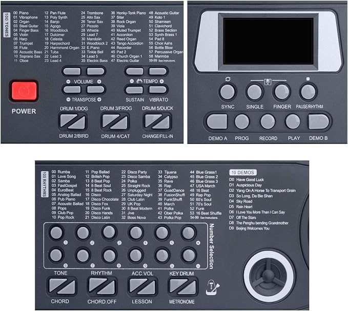 Piano Keyboard, 61 Keys Beginner Electronic Keyboard Portable Digital Music Keyboard, Early Education Music Instrument with Microphone & Music Sheet Stand