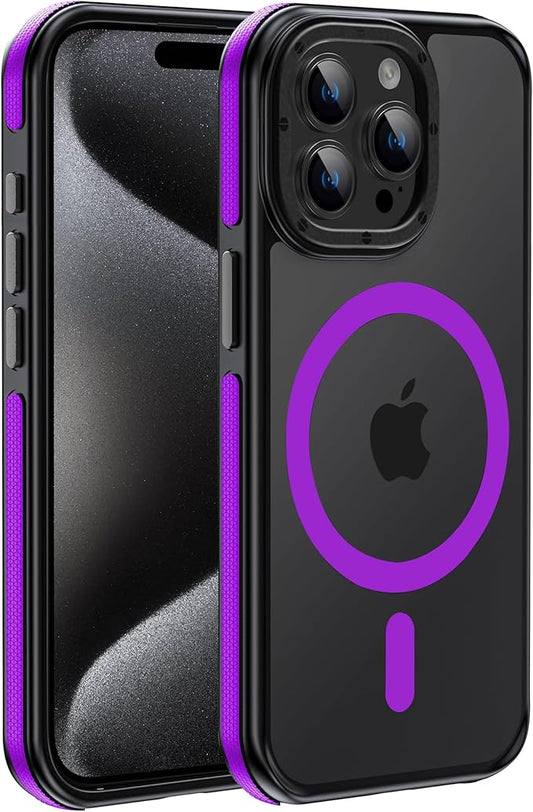 Strong Magnetic Case for iPhone 14 Pro Max [10Ft Military-Grade Protection] Compatible with fit MagSafe Shockproof Slim Thin Cover 6.7 inch 14 Pro Max Phone case,Purple Bumper
