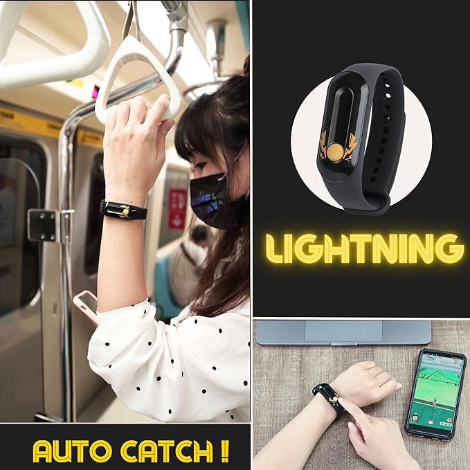 Brook Pocket Auto Catch Lightning - Simple and Easy to Use by Lightning LED Lights, Auto Spin and Catching Pocket Monsters, Collecting Items, Wristband Bracelet Accessory