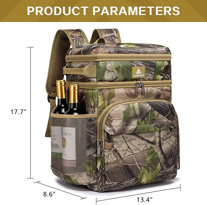 Laripwit 54/40 Cans Backpack Cooler Insulated Leak-Proof Large Cooler Backpack Double Deck Lunch Backpack for Men Women - Perfect Soft Cooler Bag for Tactical, Camping, Picnic, Beach, Hiking