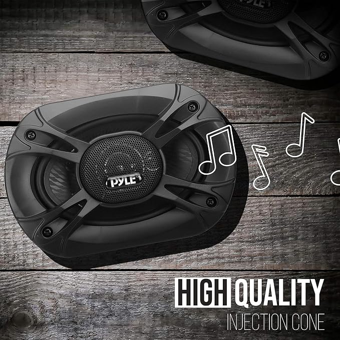 Pyle 4 Way 6x9 Inch 500 Watt Quadriaxial Loud Pro Audio Universal Quick Replacement Component Sound Speaker with Non-Fatiguing Butyl Rubber (Set of 2)
