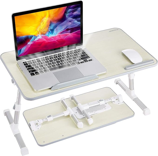 Lap Desk for Laptop, 8AMTECH Ajustable Lap-top Table with Cooling Fan Office Desk for Laptop, Working, Reading, Writing, Drawing and Eating in Bed Sofa Floor Couch