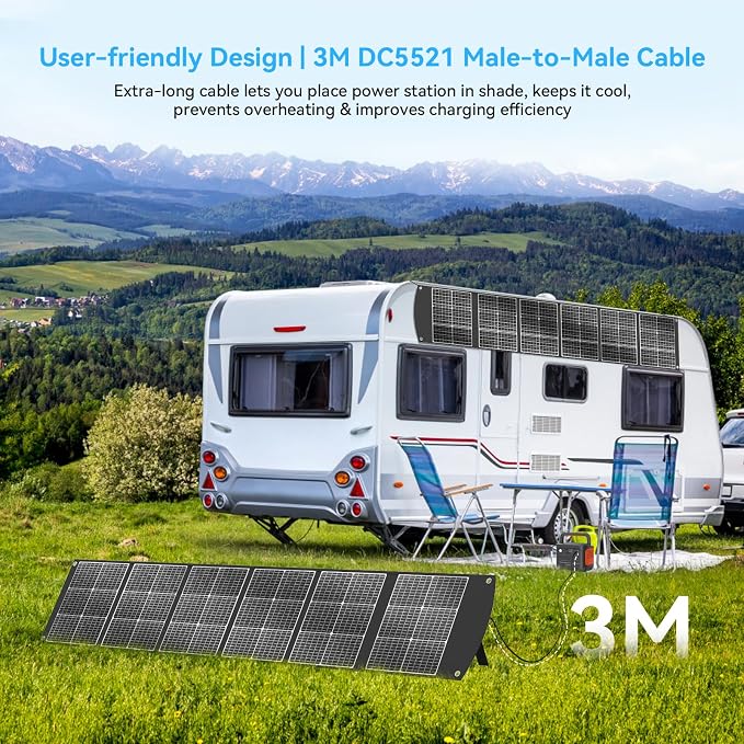 Ecosonique 300W Portable Foldable Solar Panel 40V MC4 for Power Stations | Lightweight Solar Suitcase with Kickstands, Multi-Output for Solar Generators, RVs, Camping, and Outdoor Use