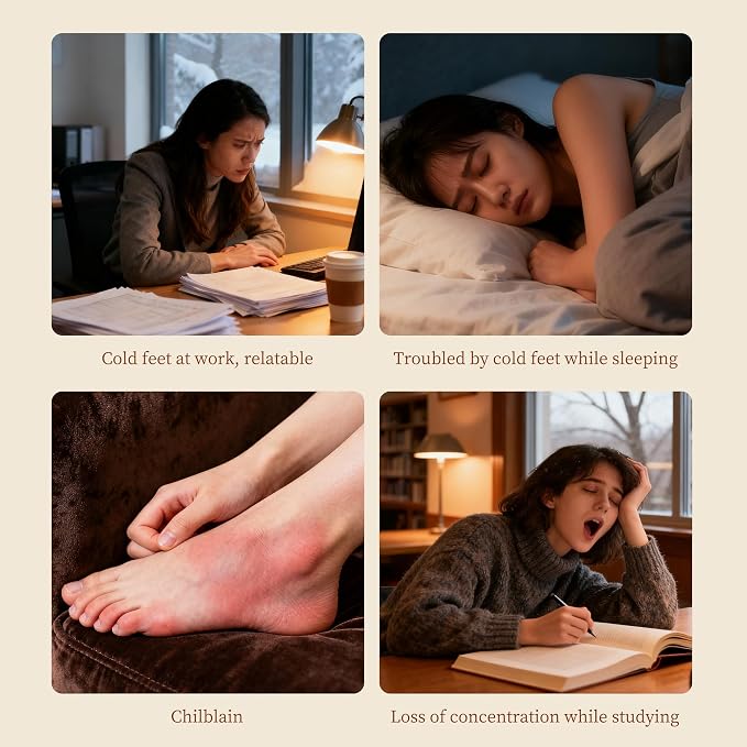 【Ymwemv】 3-in-1 Heated Foot Warmers for Sleeping & Office, 5000mAh Battery Lasts All Night, 3 Adjustable Heat Settings, Electric Warming Socks/Mat for Women with Cold Feet