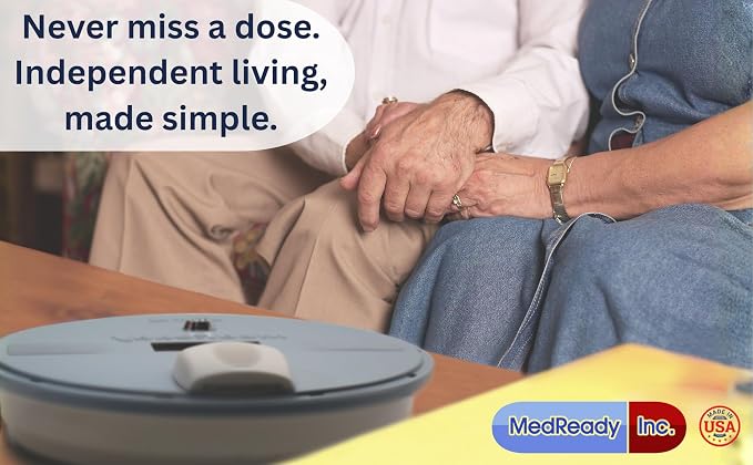 28-Day Automatic Pill Dispenser (1700) — Locked Medication Organizer for Elderly, Sound Alarm, 4 Daily Doses, Battery Backup, Tamper-Resistant, Made in USA