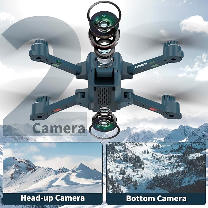 Drone with Camera for Adults and Beginners, 5GHz Drone with Electrically 90° Adjustable Lens, Gesture Control, Trajectory Flight, Stable Hover, 3 Speed Modes, Modular Battery, Ideal Gift fot Adults