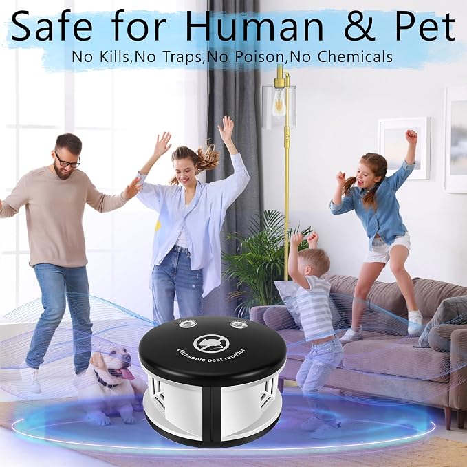 Mouse Repellent Ultrasonic Plug in, 360°Rodent Repellent Indoor Pest Control, Electronic Rat Deterrent for House Garage Kitchen Attic