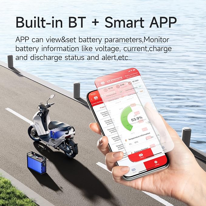 DALY BMS 80A 7S-24S 24V-84V - Smart Built-in Bluetooth Monitoring Lithium Battery Protection LiFePO4 Li-ion LTO for E-Bikes Scooters